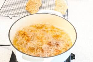 frying catfish in oil