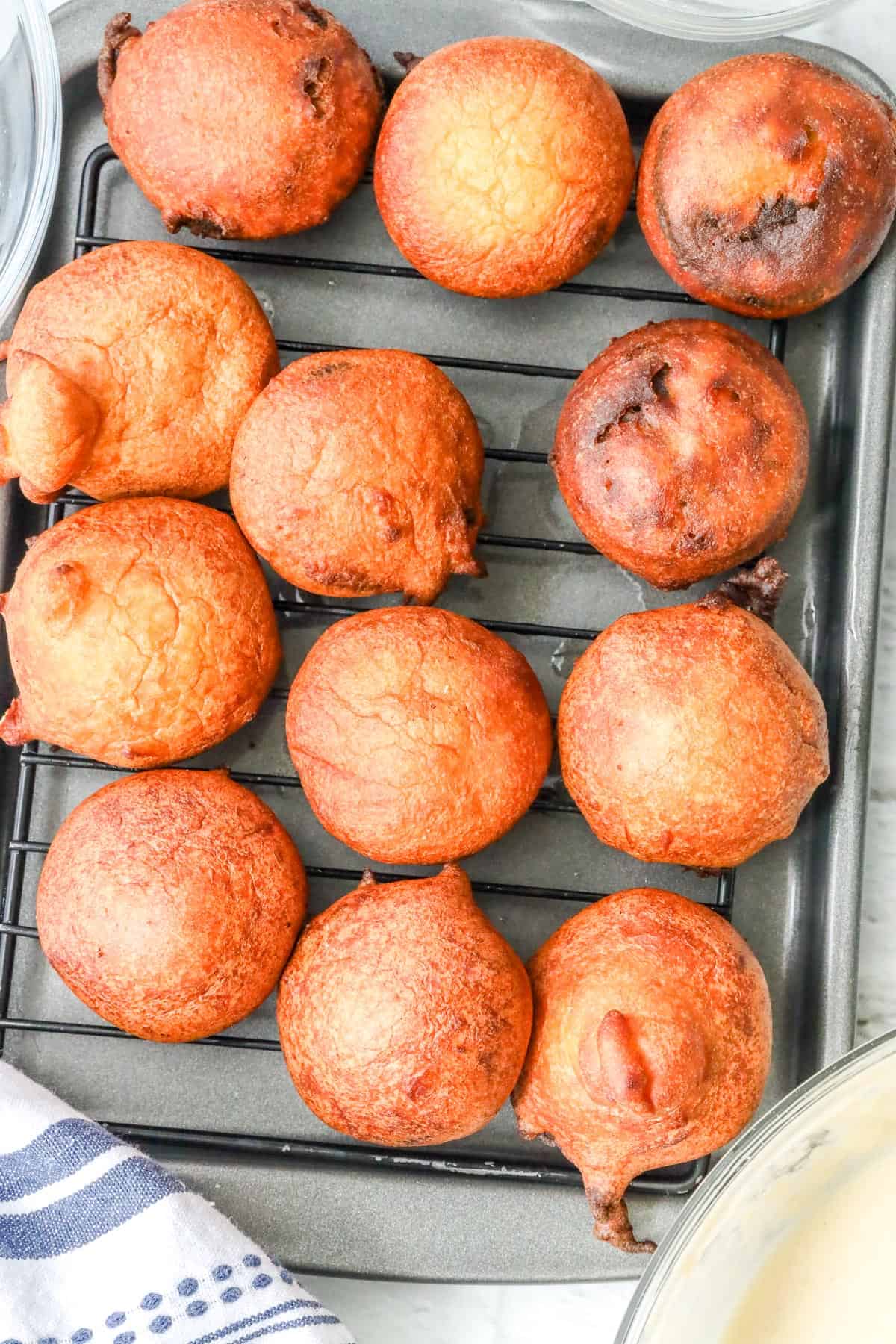 fried oreos on cooking wire rack