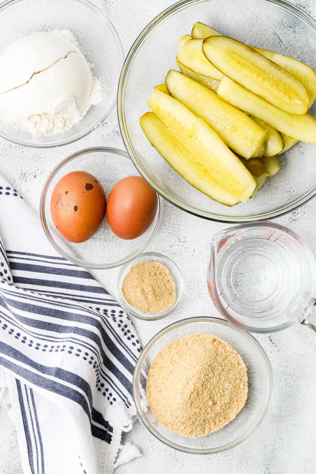 Ingredients to make fried pickle spears