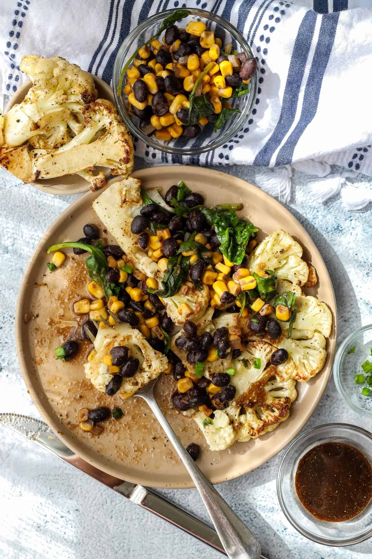 half eaten cauliflower steaks