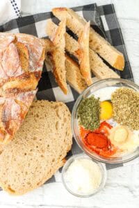 Ingredients to make Sourdough Breadsticks