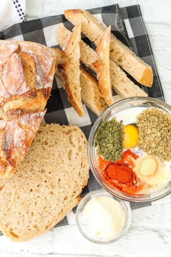 Ingredients to make Sourdough Breadsticks