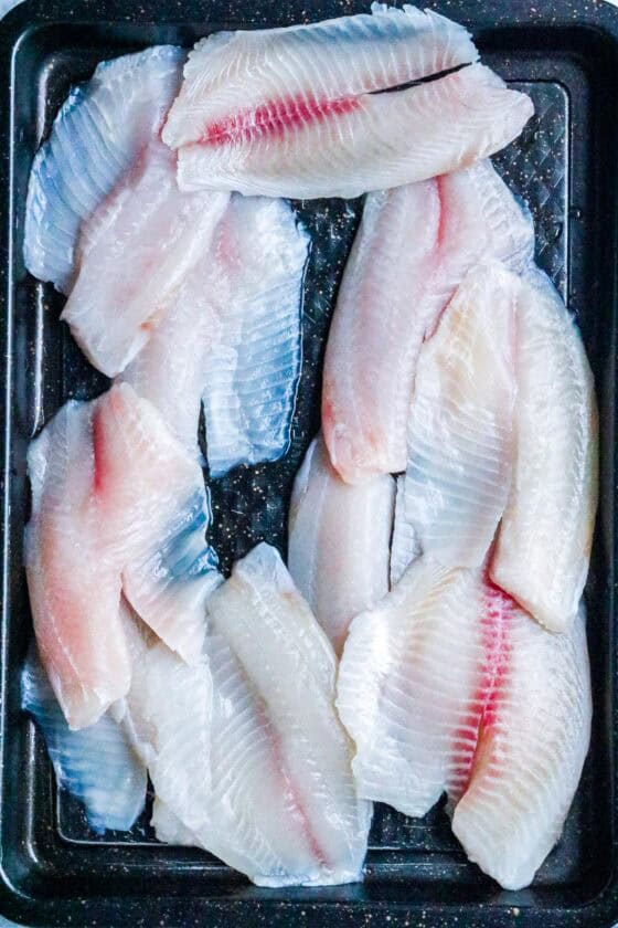 tilapia skillet on tray