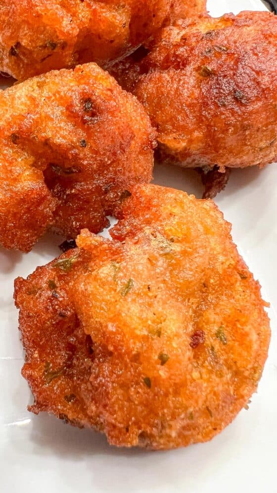 crispy Potato Balls on white plate