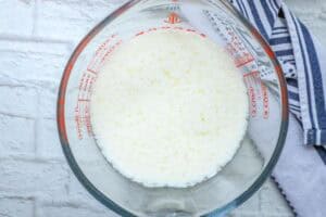homemade buttermilk in glass cup