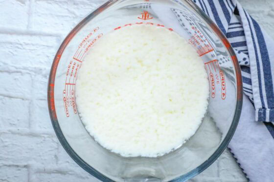 homemade buttermilk in glass cup
