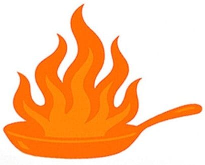 skillet flamed - savory studio kitchen icon logo