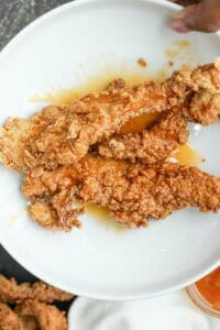 coated fried chicken strips