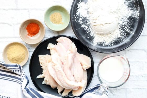 ingredients to make fried chicken tenders