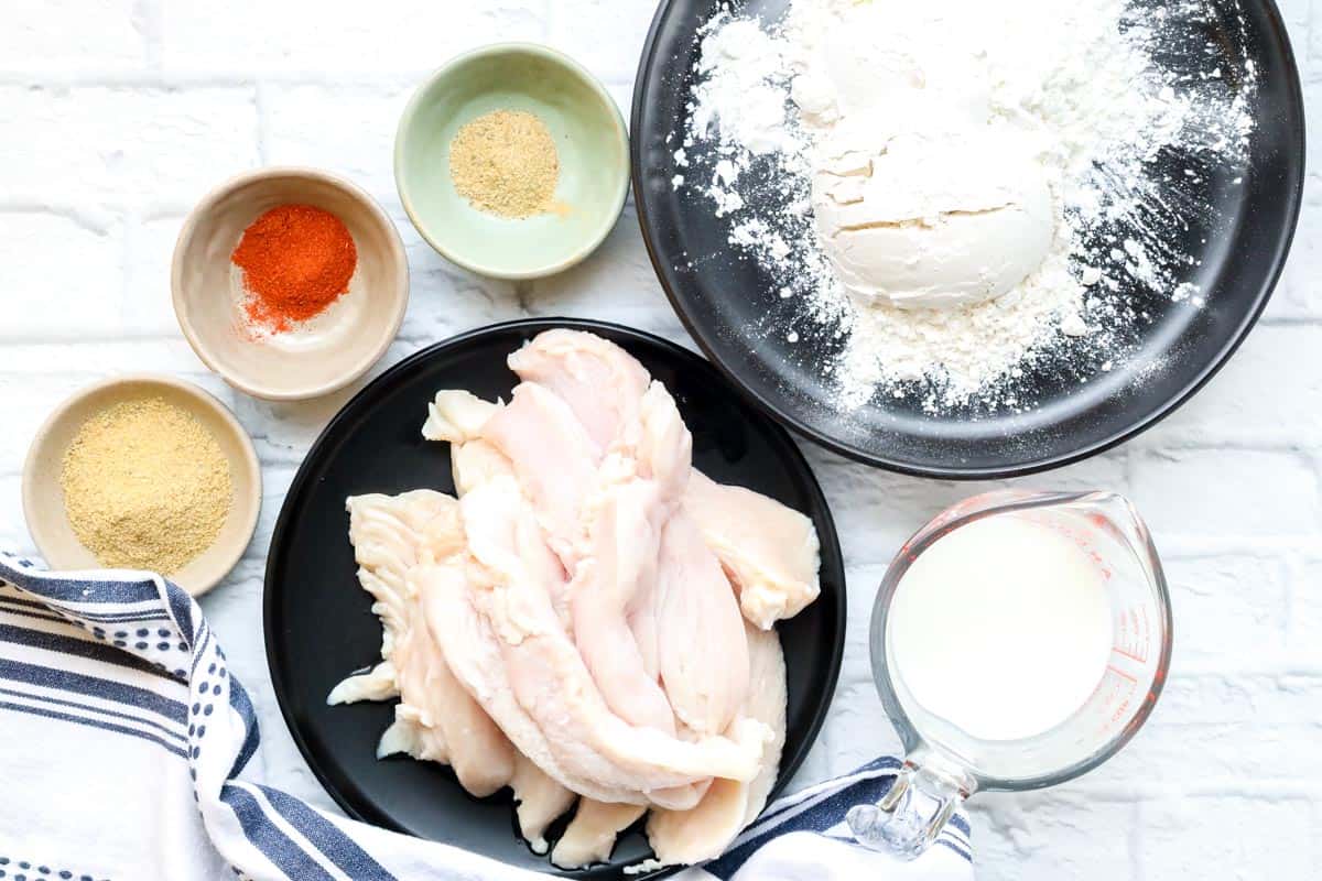 ingredients to make fried chicken tenders