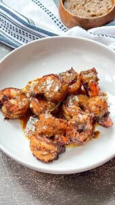 shrimp topped with jerk seasoning sauce
