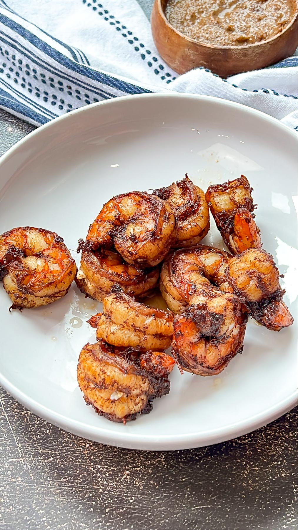 shrimp in white plate