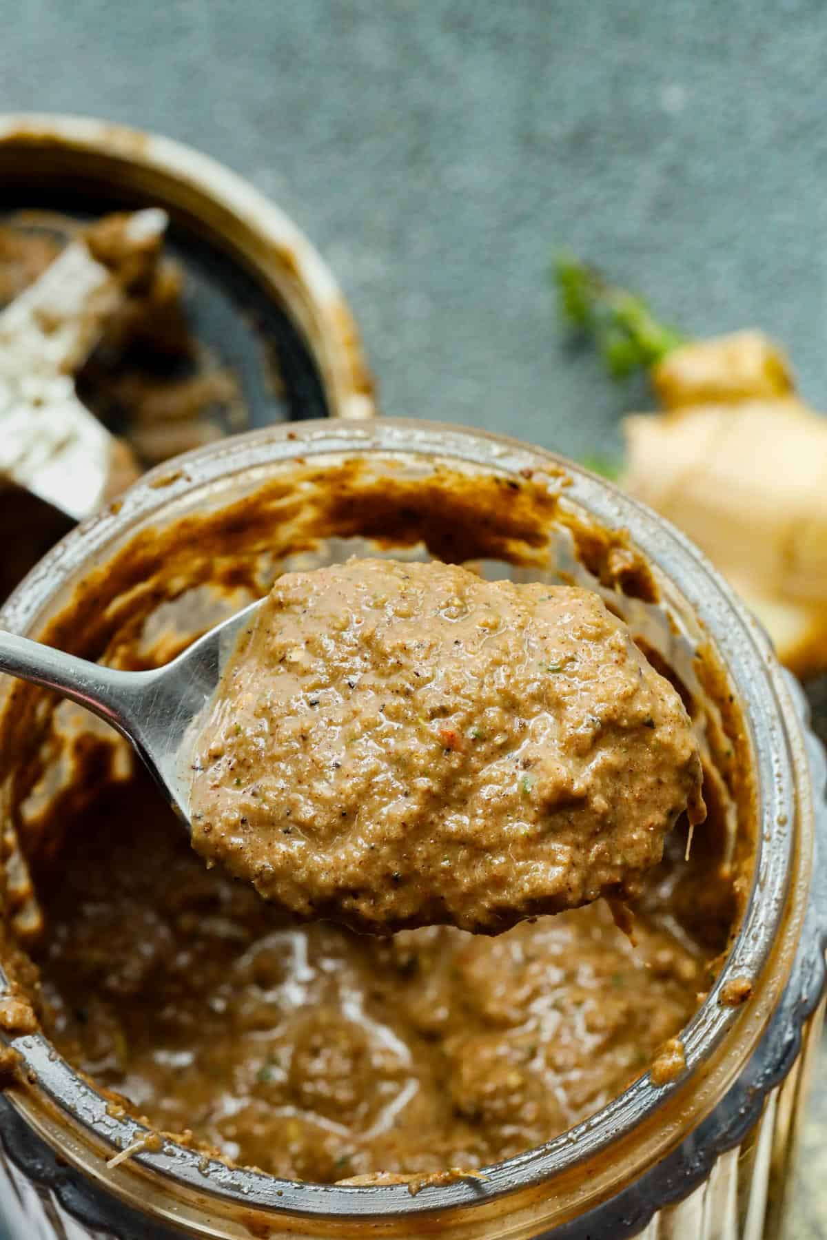 authentic jerk marinating sauce on spoon