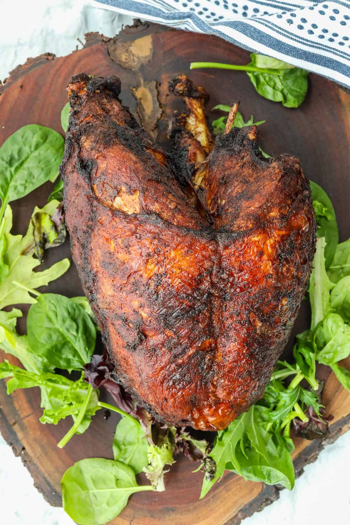 fried turkey breast on wooden board