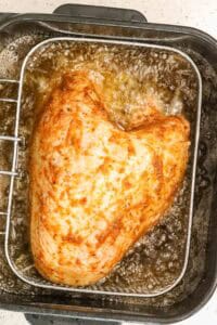 fried turkey breast frying in oil
