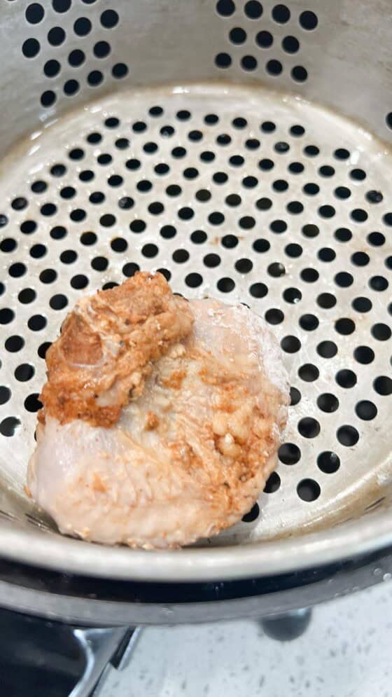 turkey tail in frying basket