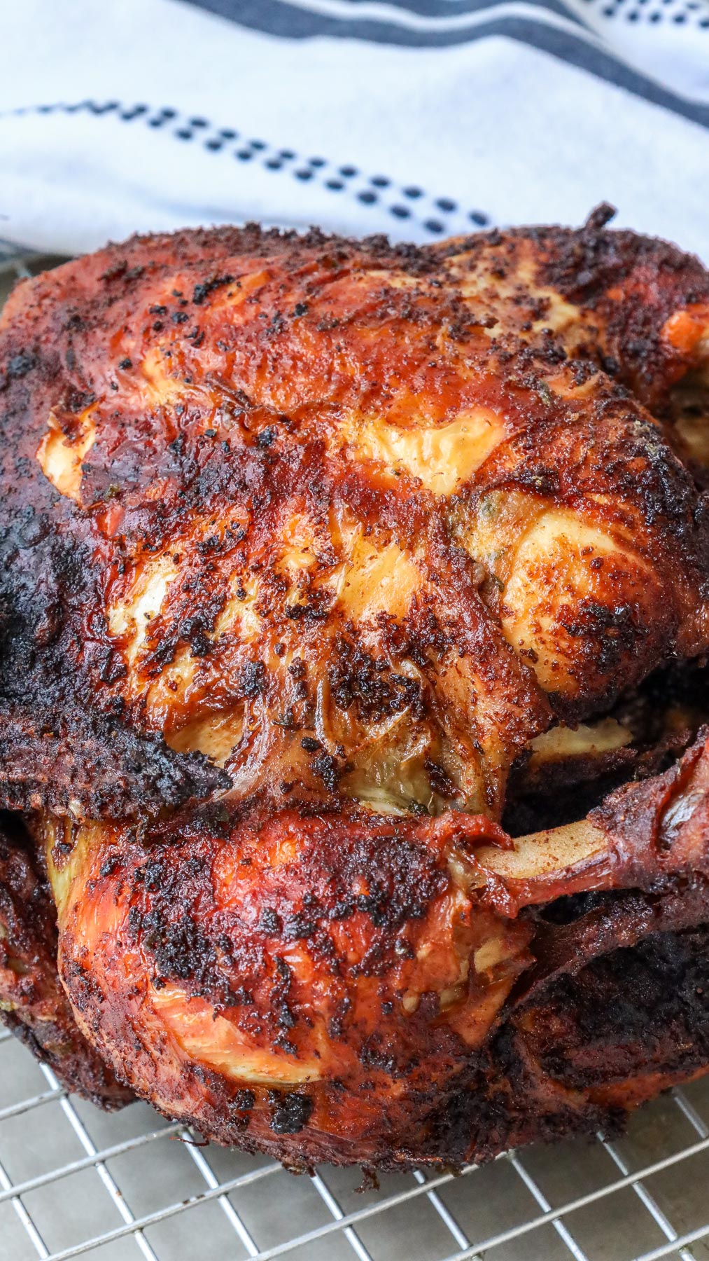 whole chicken on cooling rack