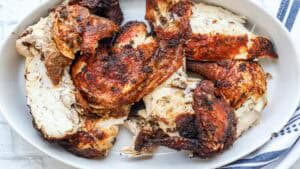 cut up pieces fried whole chicken