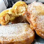 3 fried honey buns stacked on top of each other