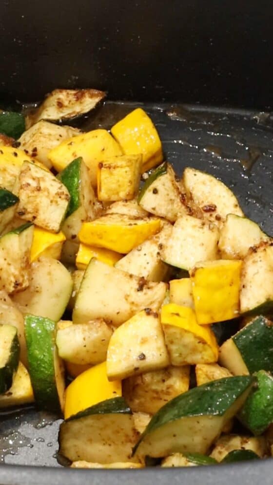 air fryer zucchini and squash in air fryer basket