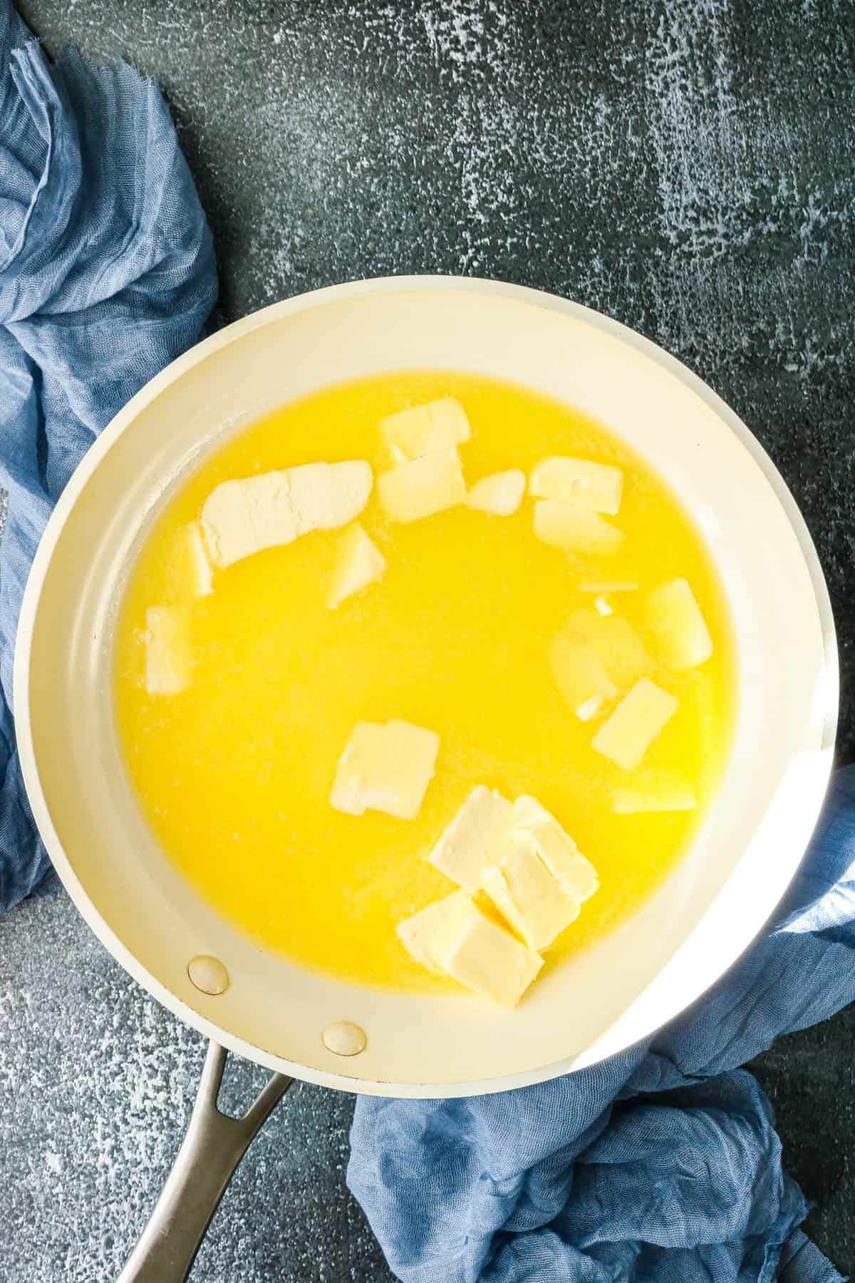 Step-by-step guide to make Air Fryer browned Butter Chocolate Chip Cookies - butter in skillet