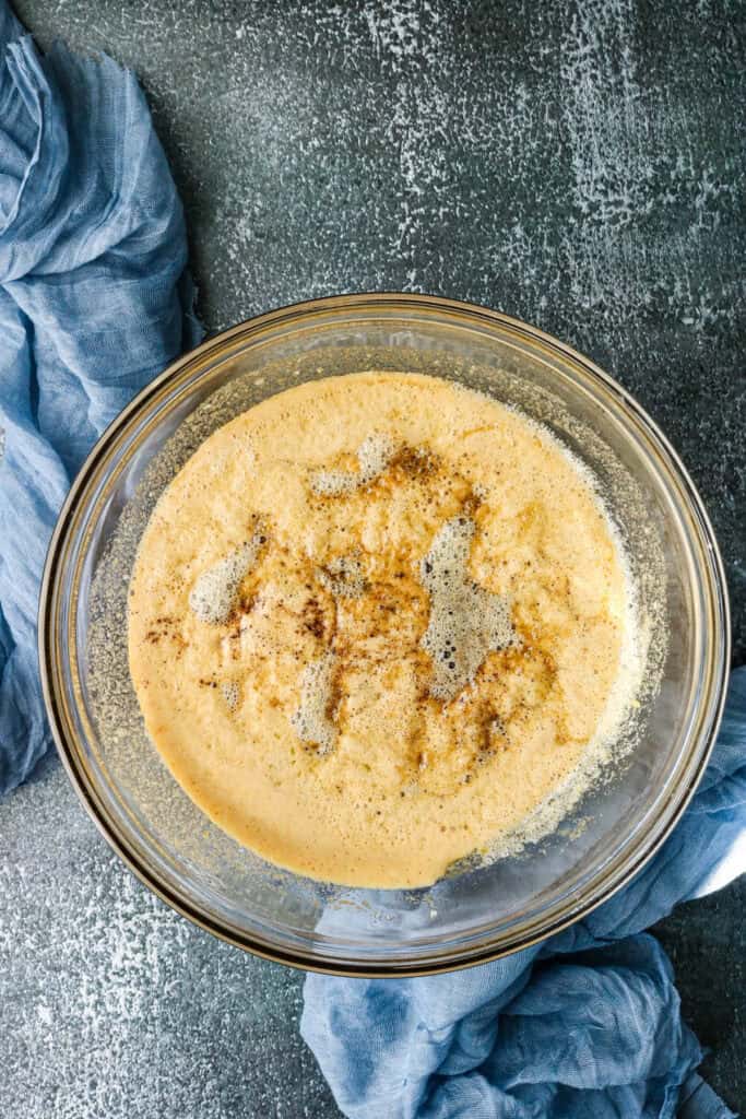 added butter to egg mixture