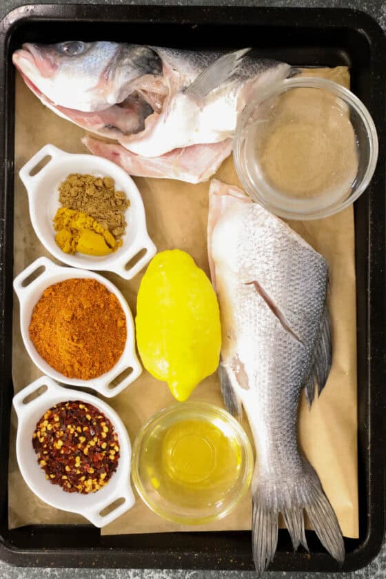 ingredients to make air fryer branzino recipe
