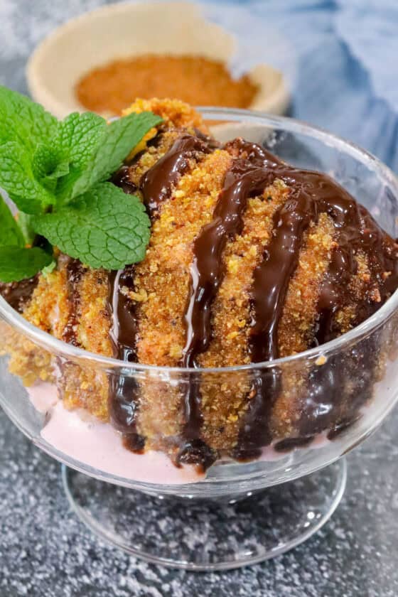 Crispy Fried Ice Cream (Easy Restaurant Dessert!) Pinterest Pin