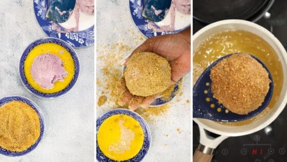 Step-by-step guide to fry homemade ice cream