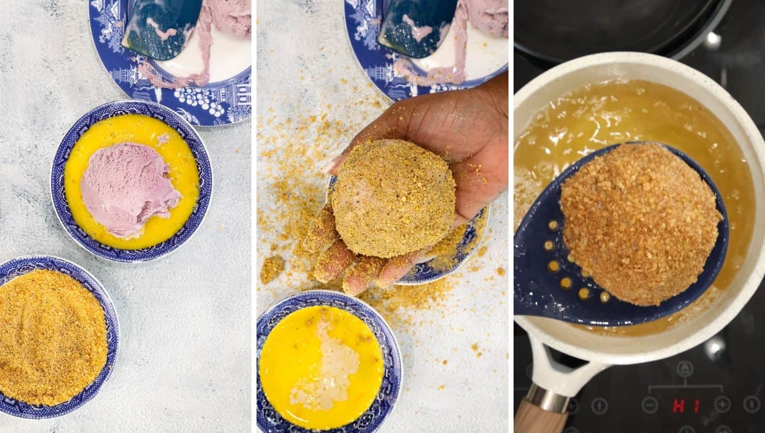 Step-by-step guide to fry homemade ice cream