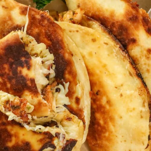 Fried Tacos Recipe Stacked on plate