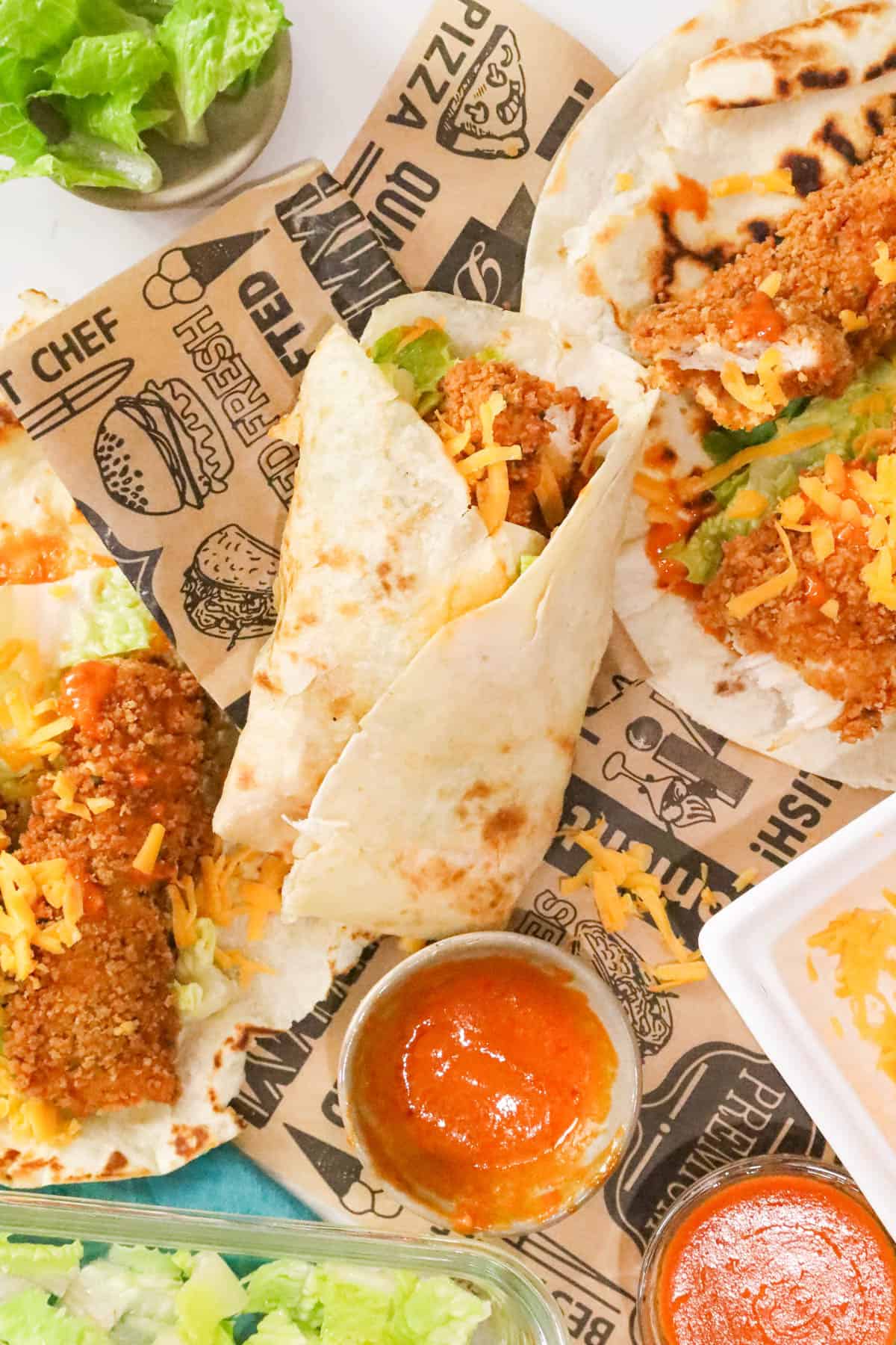 wrapped Korean inspired chicken wrap