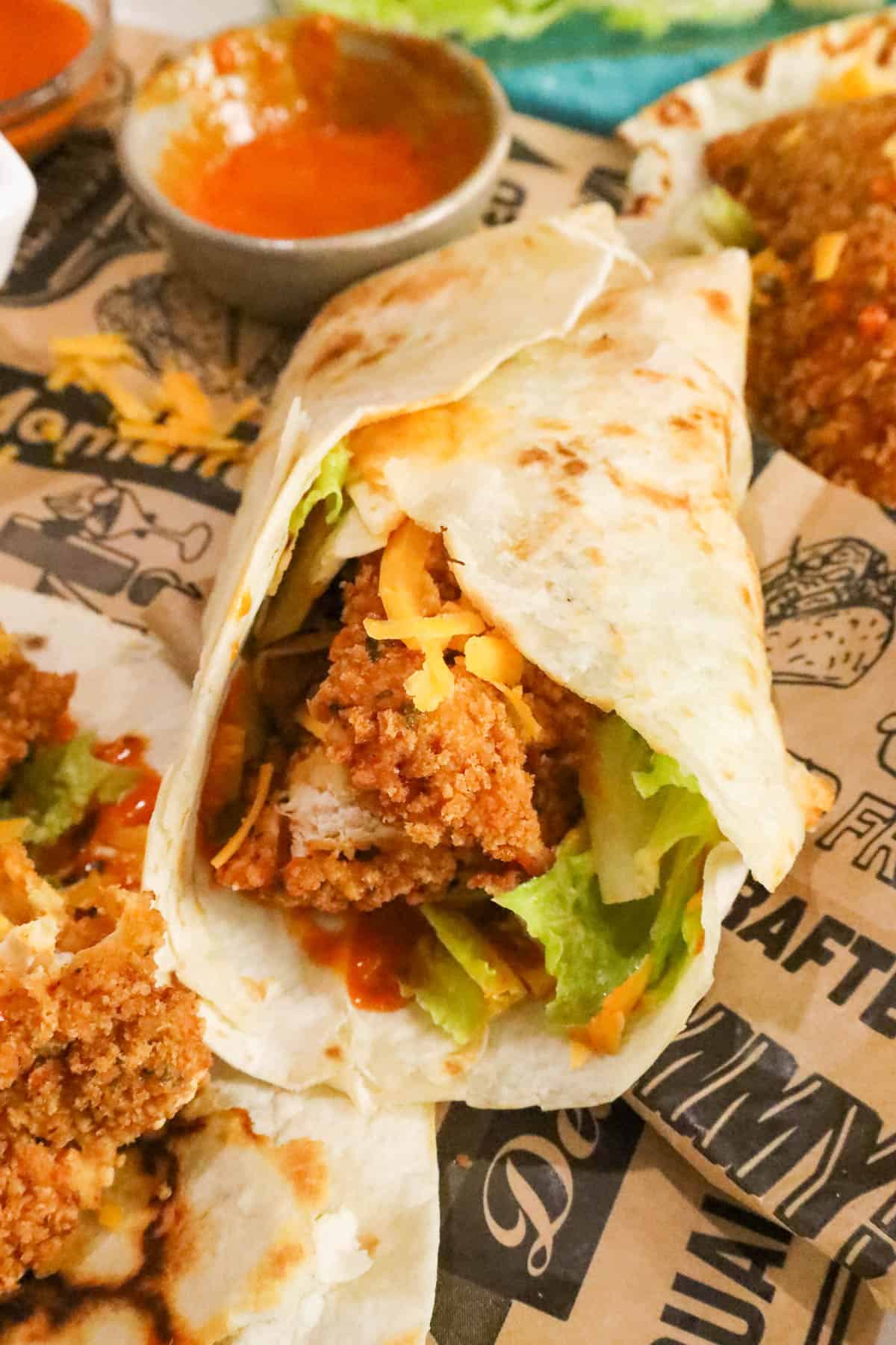 wrapped Korean inspired chicken wrap