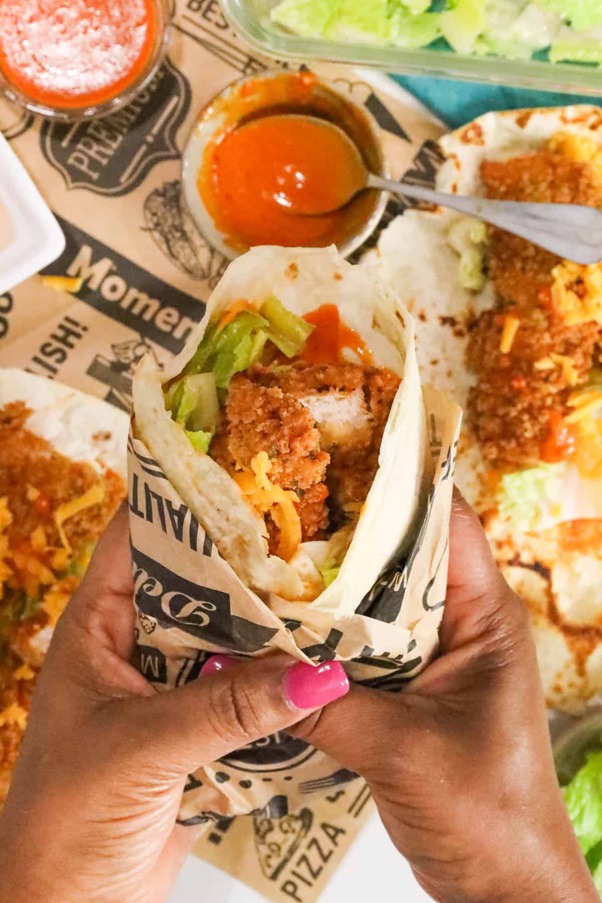 wrapped Korean inspired chicken wrap recipe