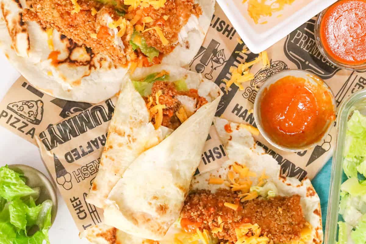 wrapped Korean inspired chicken wrap