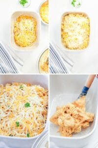 step by step guide to make air fryer buffalo Mac and cheese