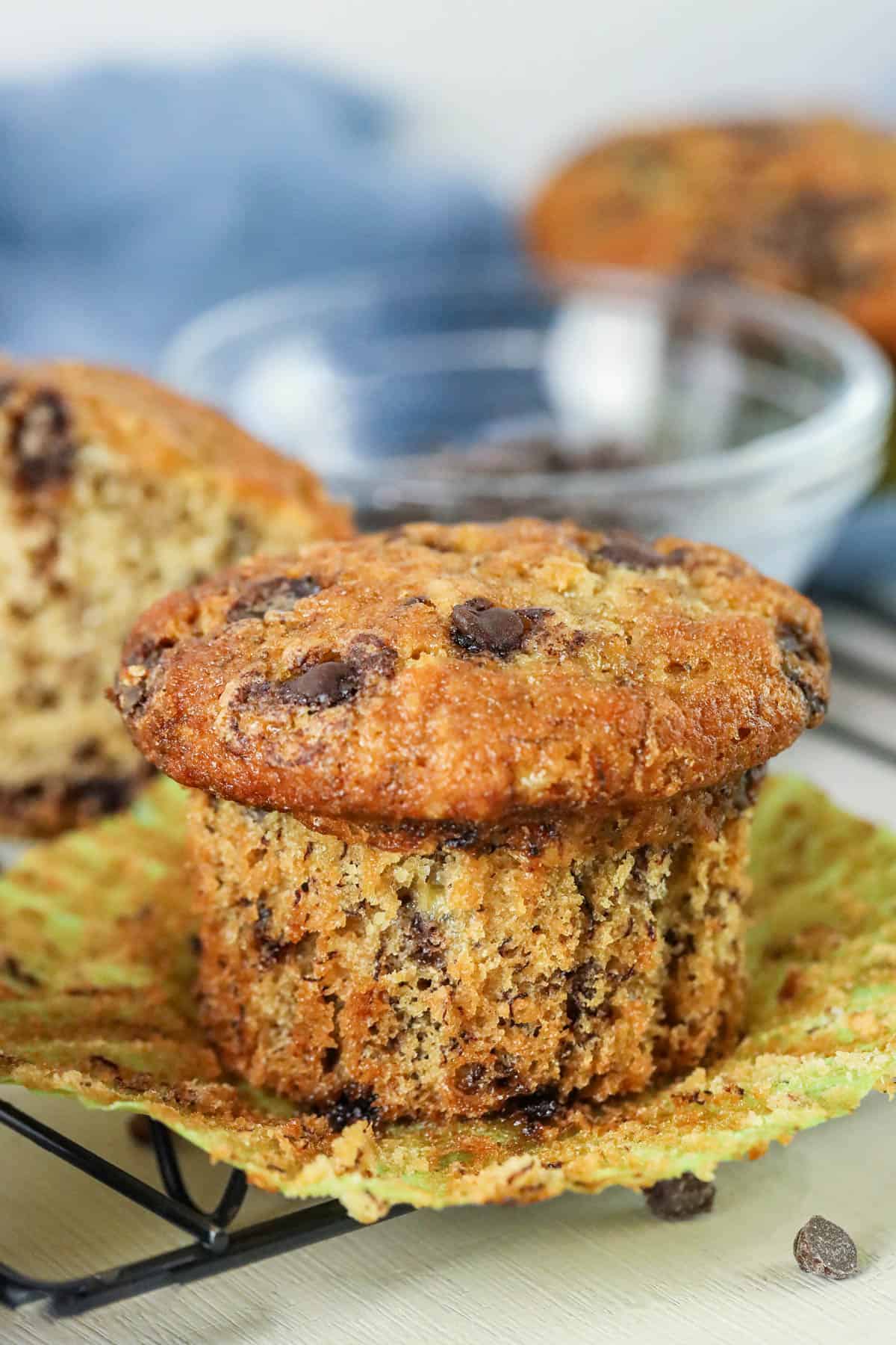 Moist Chocolate Chip Banana Muffin