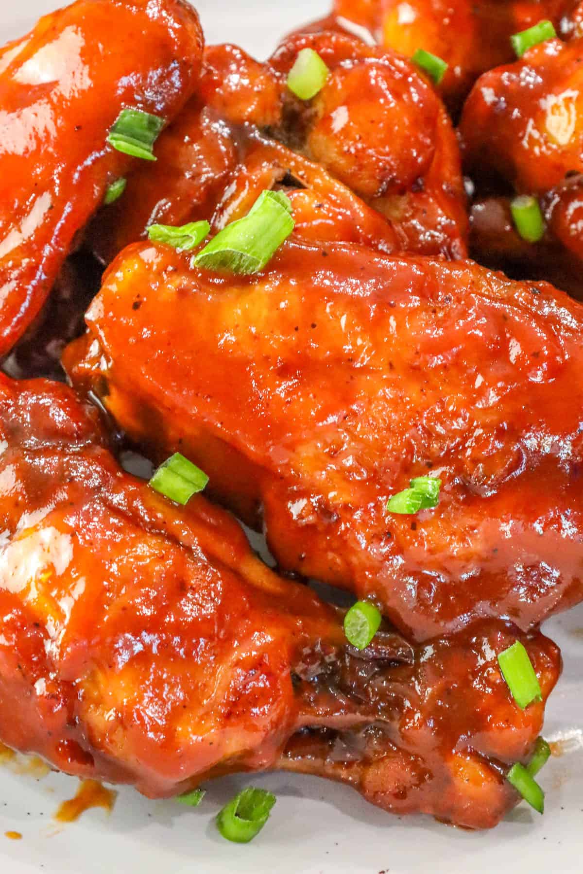 homemade fried bbq chicken wings topped with chives